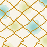 Chic Abstract Watercolor Lattice with Brushstroke Motifs(Orange)