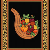 Cornucopia Abundance Horn Plenty Autumn Harvest Festival(Black)