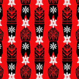 Buffalo Check Holiday Tartan with Snowflake Motifs(Red)