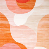 Coral Swirl Rug with Stain Resistant Finish and Non Slip Base(Red)