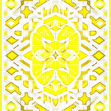Lemon Inspired Tropical Coastal Area with Geometric(Yellow)