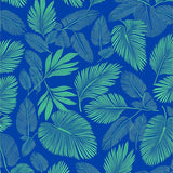 Tropical Leaf Canopy with Dense Foliage Botanical Print (Blue)