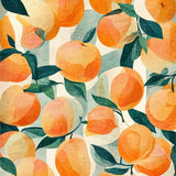 Orange and Green Abstract Fruit Motif Colorful Area(Orange)