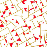 Contemporary Mosaic with Fragmented Shapes and Metallic Highlights (White) - ODIKA