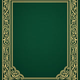 Art Nouveau Fern Filigree with Flowing Petal Swirls and Stylized Stems (Green)