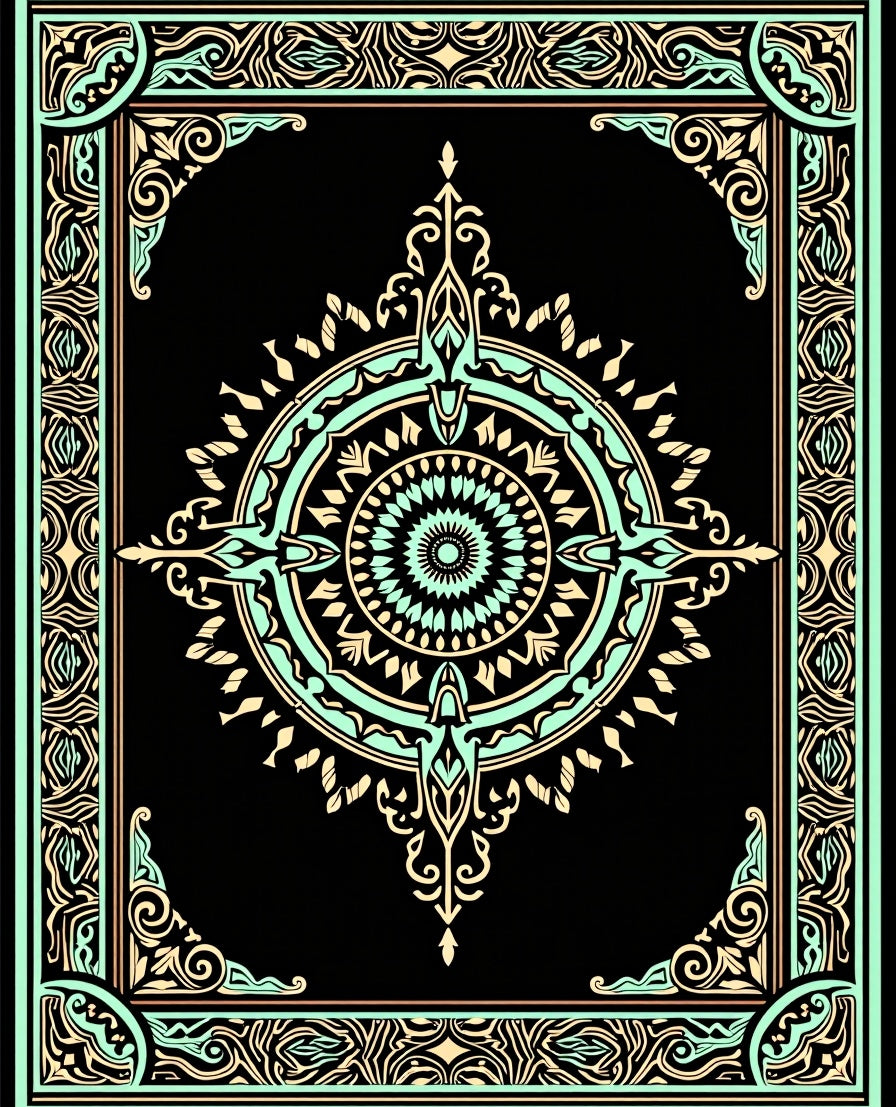 Medallion Symmetrical Ornate Traditional (Black) - ODIKA