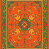 Arabesque Medallion Design Colorful Anti Slip(Orange)