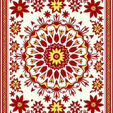 Nordic Starburst Boho Tapestry with Festive Embellishments(Red)