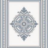 Ornate Medallion Motif with Architectural Border Detailing (Blue)