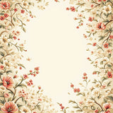 Beige Floral Low Pile Spring Bloom Design(Beige)