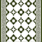 Tile Inspired Quatrefoil Motif Fuzzy Shag (Green) - ODIKA