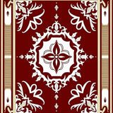 Classic Yuletide Damask with Baroque Festoon Motifs(Burgundy)
