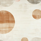 Beige Cream Circle Distressed Print Round Accent Area(Beige)