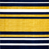 Contemporary Striped Area Rug with Bold Navy and Mustard Yellow Design(Yellow)