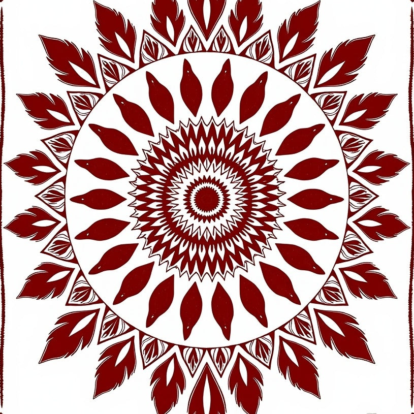 Rustic Medallion Bouquet Weathered Embellishment (Red) - ODIKA