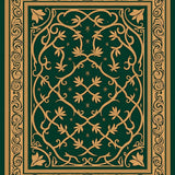 Trellis Mosaic with Interlocking Baroque Scrolls and Petal Forms (Green)