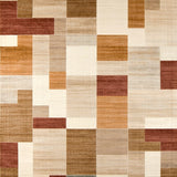 Contemporary Mod Mosaic Area Showcasing Artistic Segmented Panels(Beige)