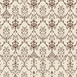 Interlocking Lattice Mosaic with Vintage Scrollwork Accents (Beige)