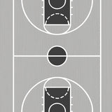 Basketball Court Gray Floor Black Key White Lines(Gray)