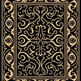 Contemporary Low Relief Swirl Design with Muted Bronze and Amber Shades (Black)