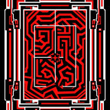 Abstract Maze Featuring Angular Pathways and Contrasting Highlights(Black)