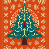Holiday Serenity Tree with Interlocking Winter Flakes Design(Orange)