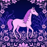 Enchanted Steed Blossom Valley Fantasy Illustration(Pink)