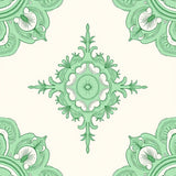 Damask Medallion Traditional Faded Elegant(Green)