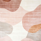 Contemporary Blush and Beige Abstract Featuring Fluid Shapes(Beige)