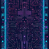 Futuristic Circuit Board Maze Featuring Tech Network(Blue)