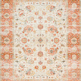 Boho Floral Area Vintage Cream & Terracotta(Beige)
