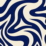 Modern Wavy Interlocking Motif with Bold Curves and Abstract Layers(Blue)