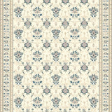 Contemporary Smoke and Beige Floral Inspired with Geometric Accents(Beige)