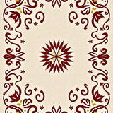 Nordic Pinecone and Ribbon Interlocking Holiday Motif(Ivory)