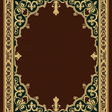 Paisley Scrollwork with Decorative Border(Brown)