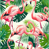 Non Shedding Tropical Pink Flamingo Pattern Rug(Pink)