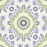 Rustic Garden Herb Silhouettes with Intricate Floral Sprays(Beige)