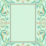 Abstract Swirl Botanical Medallion Contemporary Elegant (Green)