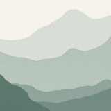 Ethereal Misty Mountain Landscape Artistic Treasure (Green)
