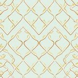 Elegant Interlocking Chevron Mosaic with Subtle Motifs and Delicate Accents(Mint)