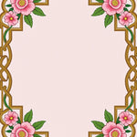 Chinoiserie Peony Bouquet With Interlocking Lattice Accents (Gold) - ODIKA