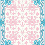 Botanical Scrollwork with Whimsical Bow Accents and Delicate Leaf Vines (Pink)