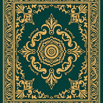 Forest Medallion Design with Symmetrical Flourishes (Green) - ODIKA