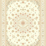 Artisan Crafted Ivory Beige Boho Inspired Medallion Comfort(Beige)