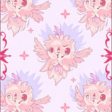 Mystical Folklore Storybook Whimsy Flying Beast Watercolor Illustration(Pink)