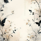 Artistic Nature Inspired Area with Fluttering Wing and Petal Design(Beige)