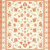 Elegant Entryway Cream Beige Area with Delicate Floral Motif(Beige)