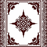 Traditional Paisley Ornamental Symmetrical Lattice Motif(Brown)