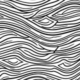 Modern Striped Wave Abstract Contemporary Art (Black)