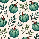 Autumn Squash Garden with Leafy Branch Motifs Anti Slip Bath(Ivory)